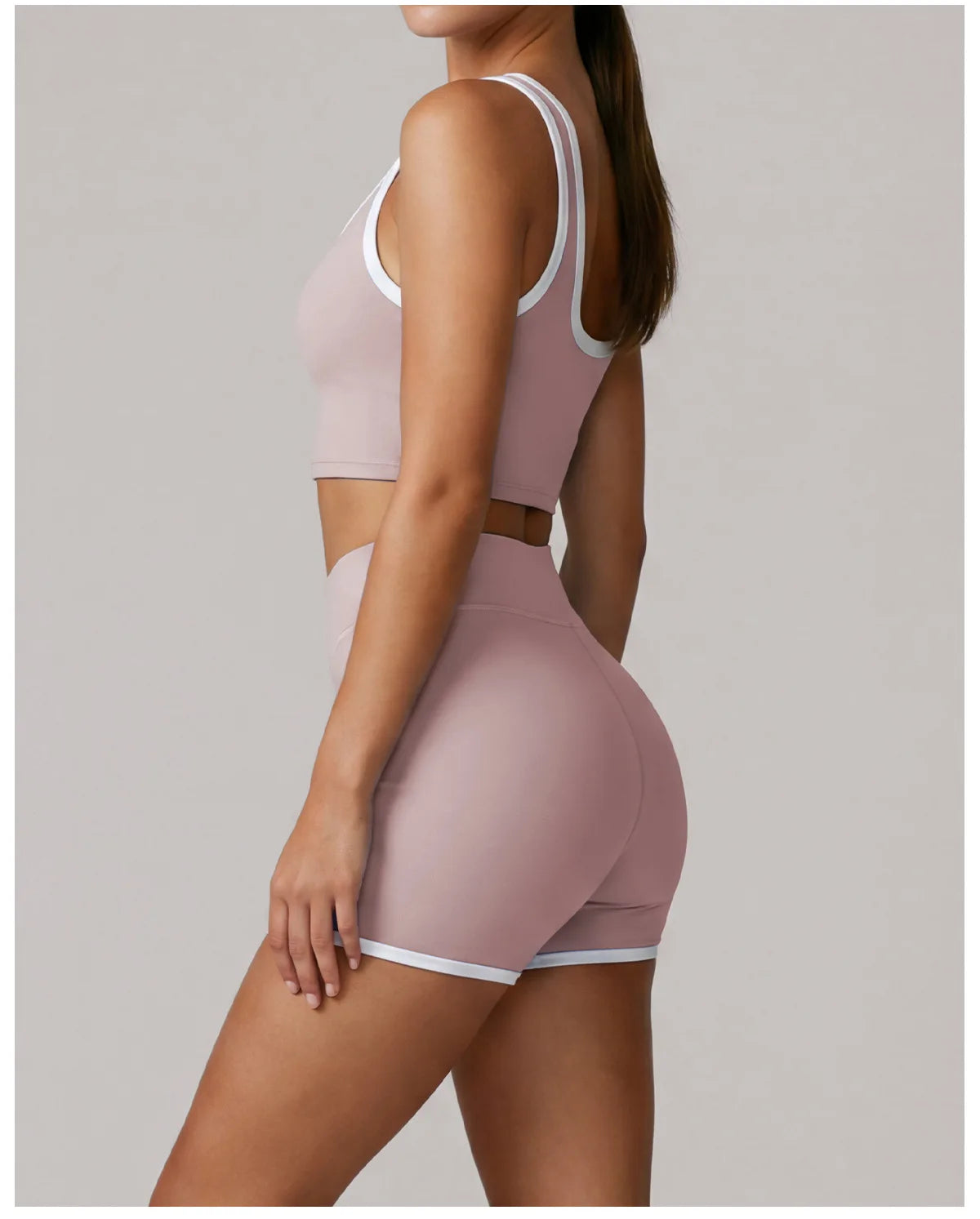Summer Color Contrast Yoga Suit Women Shock-absorbing Sports Bra High Waist Hip Lifting Shorts Training Running Fitness Outfits