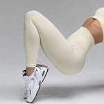 Women Ribbed Yoga Pants High Waisted Gym Leggings Sport , Fitness Seamless Female Legging Control Running Training Tights