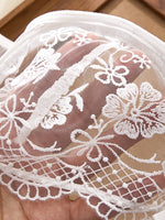 Lady Floral Embroidery Lingerie Set Women Sheer Bra and Brief Underwear Set Satin Sexy Intimates Underwear