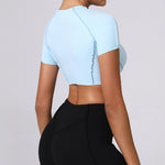 No Padded Women Yoga Sport T Shirts Fitness Clothes Short Sleeve Yoga Shirt Gym Top Running Active Wear Sport Tops