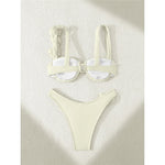 Sexy 3D Flowers Underwired Bikini Women Swimwear Female Swimsuit Two-Pieces Bikini Set Brazilian Bather Bathing Suit Swim V7970