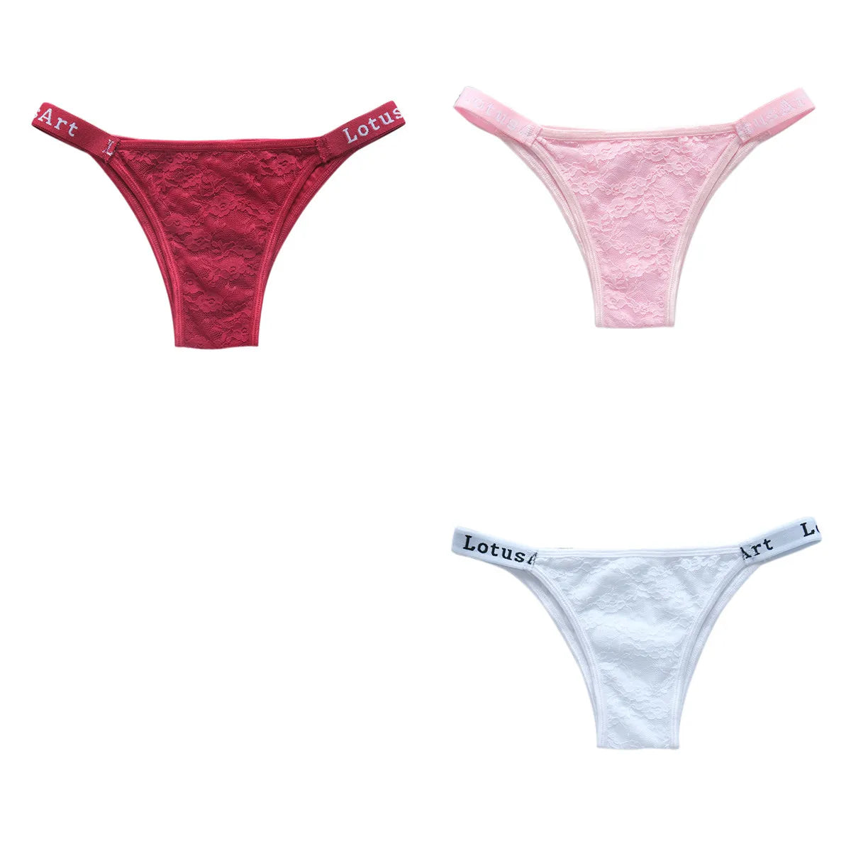 3PCS/Set Women Lace Panties Sexy Brazilian Panties Female Underpant Low Waist Panty Girls Underwear Fashion Intimates