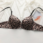 New leopard print European and American 3/4 cup lingerie paired with thong sexy women's underwear set push up bra B2087