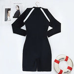 2023 New One Piece Swimsuit Women Floral Long Sleeve Swimwear Zipper Surfing Monokini Push Up Body Suit Beachwear Bathing Suit