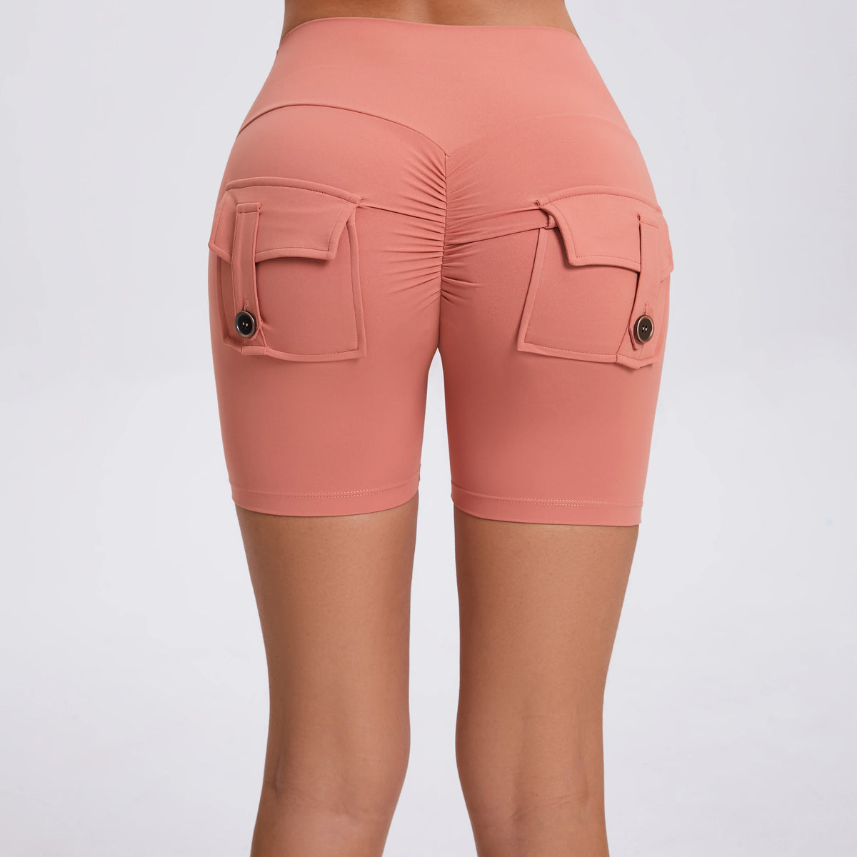 Peach Butt Fitness Shorts Women's Exercise Three-Quarter Pants Cargo Air Dry Pocket Yoga Tight Lift Summer