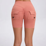Peach Butt Fitness Shorts Women's Exercise Three-Quarter Pants Cargo Air Dry Pocket Yoga Tight Lift Summer