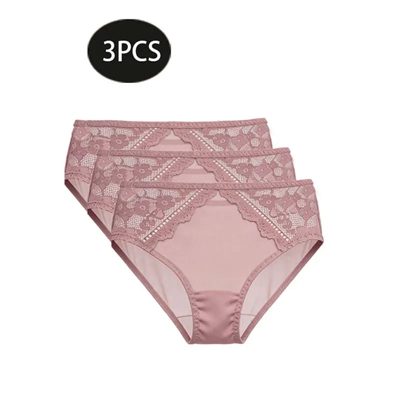 Sexy Underwear, Ultra-Thin Breathable Hollow Lace Underwear, Pure Cotton Crotch, Low-Waist Butt-Lifting Women's Briefs