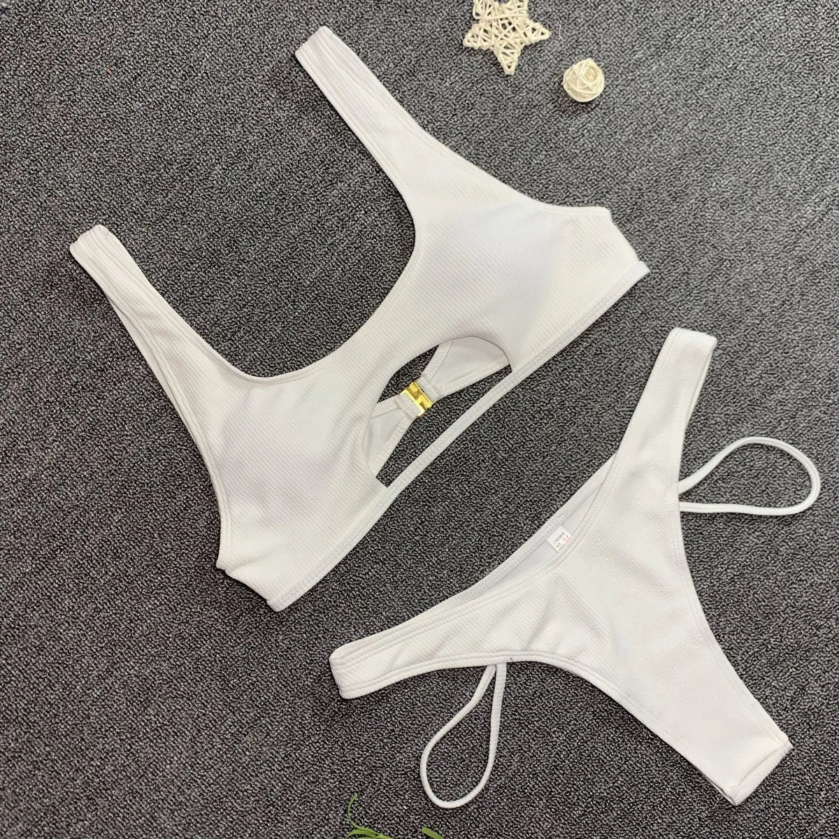 Micro Bikini 2022 Sexy Women Swimsuit Female Rib Bikini Set Push Up Women Swimwear Brazilian Biquini Cut Out Neon Bathing Suit