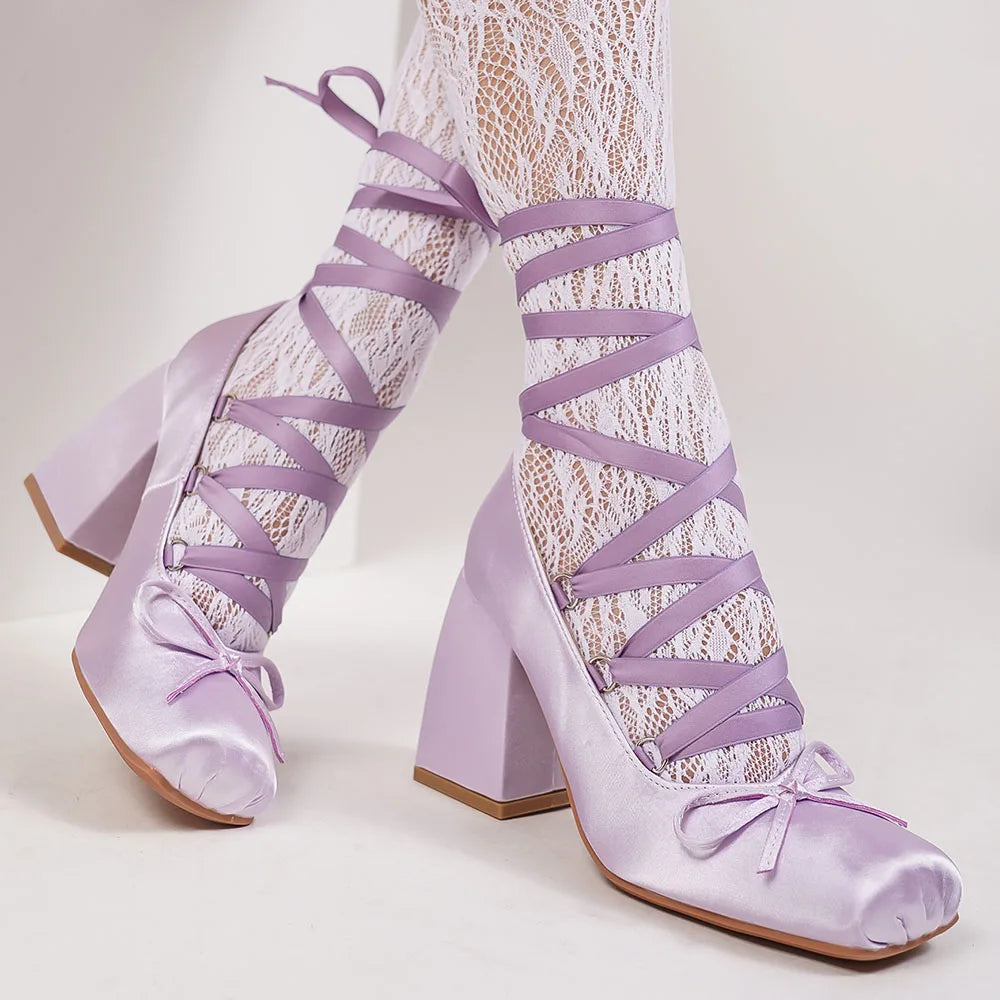 2026 Big Size 43 Cute Red Lolita Ankle Wrap Pumps Sweet 9cm Square High Heels Gothic Cosplay Ballet Style Mary Janes Shoes Women