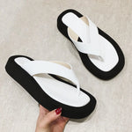 2026 New Arrivals Summer Fashion Black Flip Flops Flat Sandals Women Leisure White Slides Shoes Comfy Walking Beach Footwear