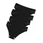 4Pcs/Set Cotton Panties Women Low Rise Briefs Breathable Underwear Solid Color Lace Trims Panty Female Underpants Sexy Lingerie
