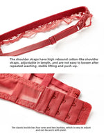MOYISU Pure Desire Lace Bra Set Women Sexy Anti-Sag Push Up Bralette Sheer Underwear for Big/Small Chest Comfort Support