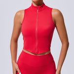 No Padded Sports Top Women Gym Vest 2025 Zipper Fitness T-shirts Woman Compressed Shirt Yoga Clothing Sportswear