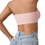 Women Strapless Bra Casual Front Closure Bra Non-Slip Wireless Bandeau Bra Lady Seamless Padded Tube Top Bralette Lady Underwear