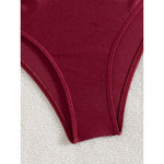Wine Red High Waisted Bikini 2025 New Brazilian Biquini Triangle Swimsuit Women Beach Wear Bathing Suit Swimwear Female Summer