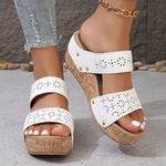 2025 Summer Platform Wedges Sandals Women Vintage Hollow Out Thick Bottom Slippers Woman Comfortable Non Slip Rome Shoes Female