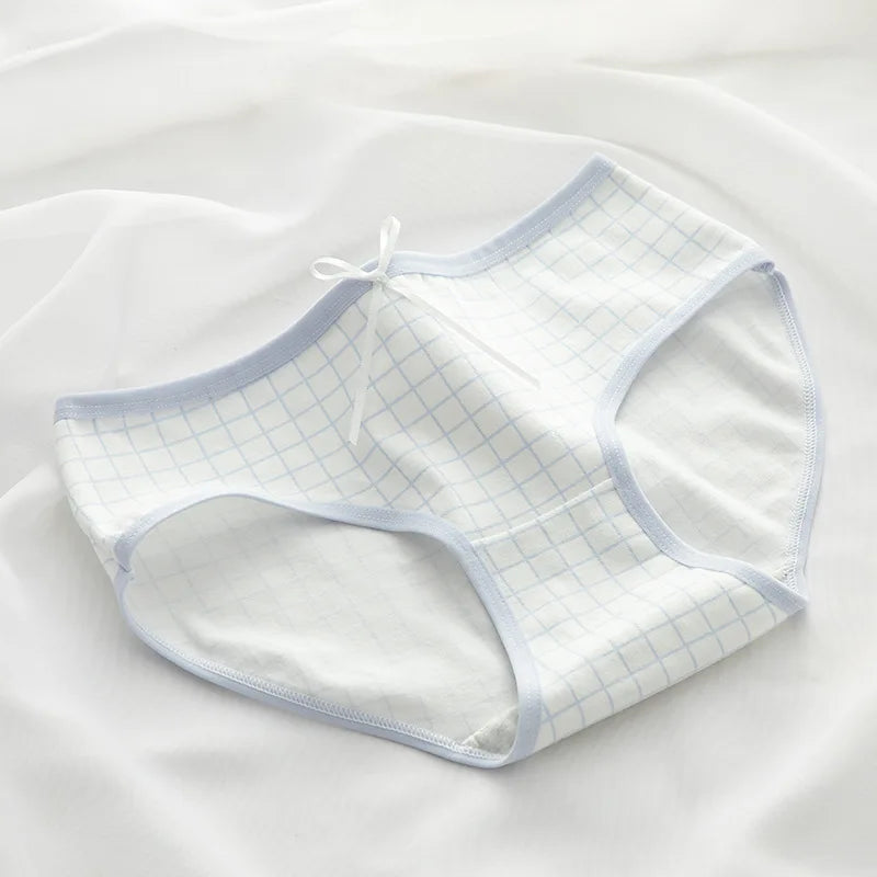 1PC Women Cotton Briefs Girls Underwear Low Waist Panties Japanese Style Underpants Comfort Bow Ladies Sexy Lingerie M-XL