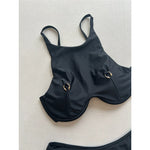 High Neck Underwired Bikini Female Swimsuit Women Swimwear Two-Pieces Bikini Set Brazilian Padded Bather Bathing Suit Swim V7514