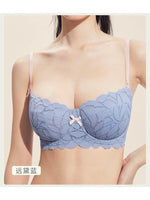 Full Bust French Lace Bralette Wireless Support for Women Plus Size Full Coverage T-Shirt Bra Anti Sagging Comfort MOYISU Sexy
