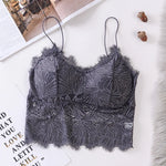 Women Floral Lace Bra Female Underwear Sexy Lingerie Lace Top Removable Pads Non-wire Solid Color Bralette Push-Up Brasieres