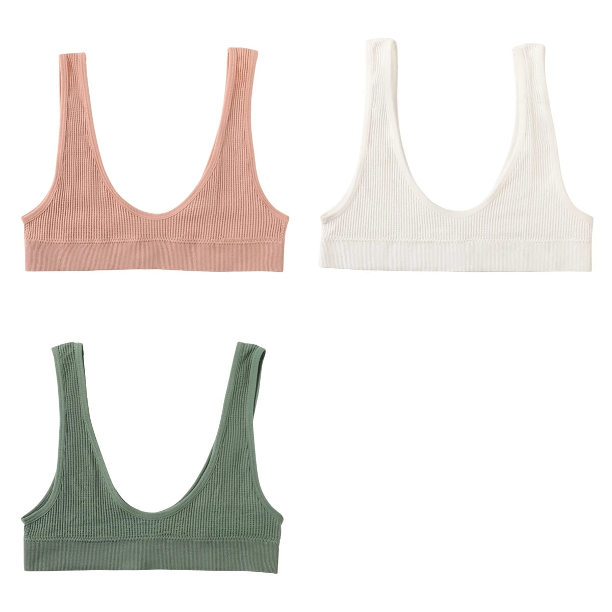 3Pcs/Set Seamless Bras For Women Push Up U Shape Bra Nonwire Underwear Female Sexy Lingerie Sport Bra Tops Comfort Intimates