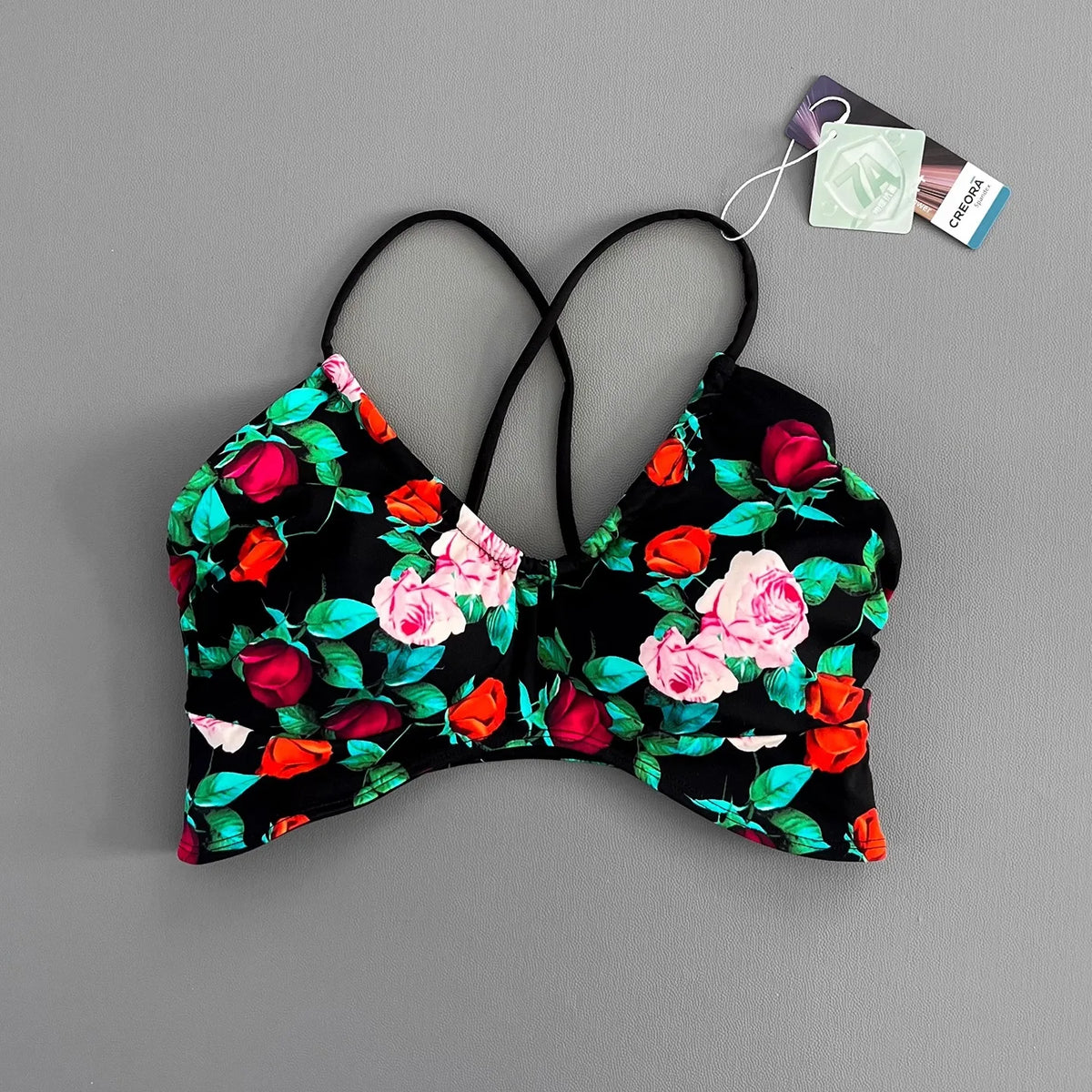 Women Cross Back Padded Sports Bra Thin Straps Wireless Shockproof Soft Breathable Yoga Fitness Camisole Top