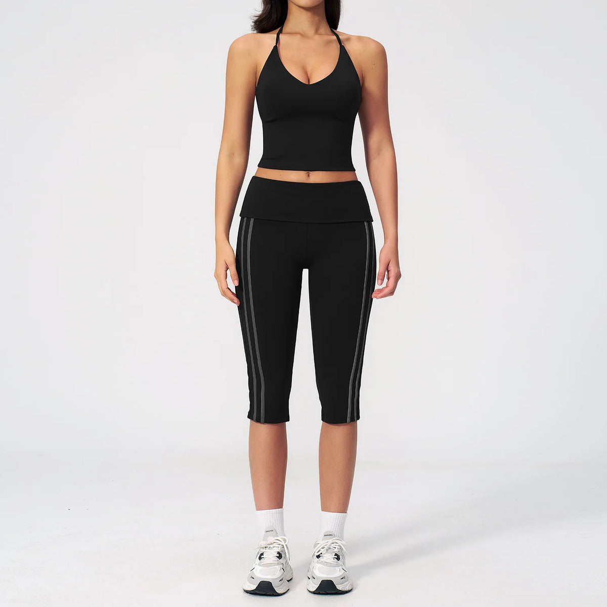 2 Pieces Women's Tracksuit Workout Clothes Yoga Set Sportswear High Waist Bell-bottoms Sexy Fitness Bta Sports Suit Gym Clothing