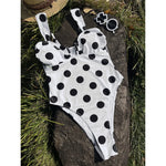 2026 Sexy Polka Dot U Neck Women Swimwear One Piece Swimsuit Female High Leg Cut Monokini Padded Bather Bathing Suit Swim V8273