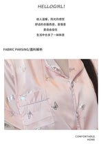 Women's padded pajamas spring and summer three-piece silk home clothes can be worn outside