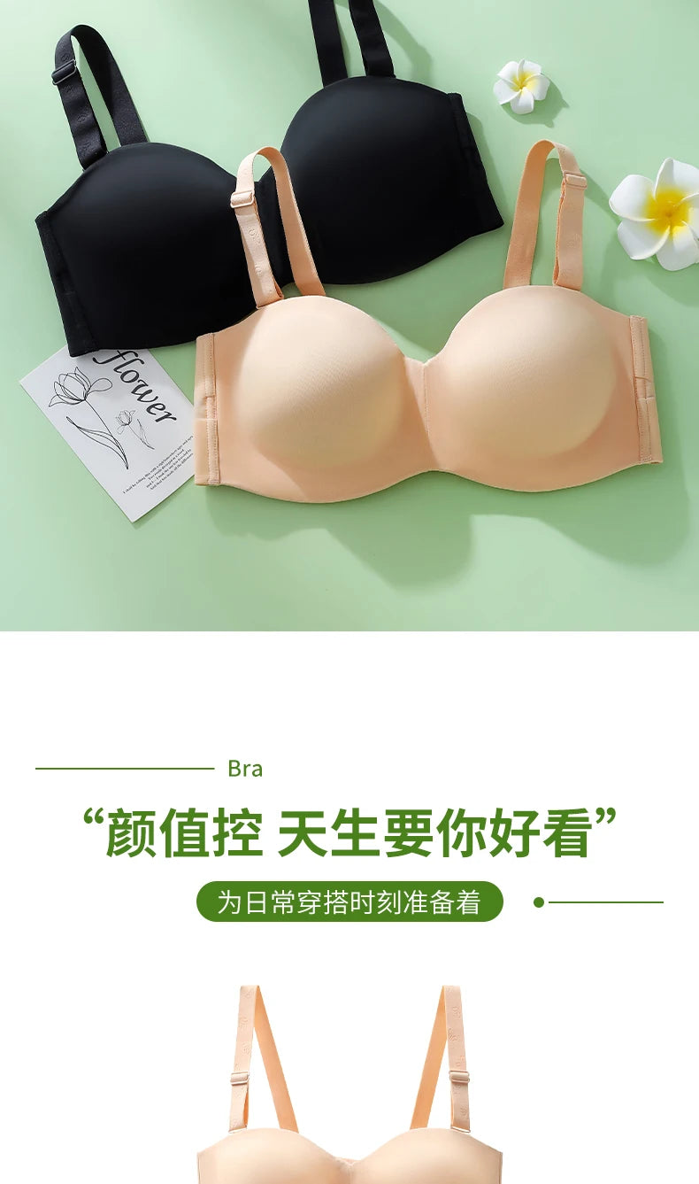 Women's Non-Padded Strapless Bra Invisible Bra Minimizer Support Unlined Strapless Bra Big Size Anti-slip B-CD E F G 32-40 42 48