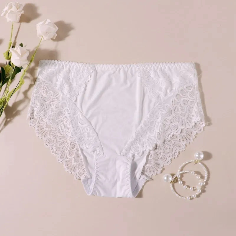 Beauwear Women Luxury Sexy Lace Panties Floral Transparent Nylon Breathable Briefs Underwear Female Bragas Pretty Lingerie