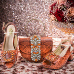 doershow High Quality African Style Ladies Shoes And Bags Set Latest sky blue Italian Shoes And Bag Set For Party Hgv1-1