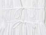 Bowknot White Backless Beach Summer Women's Dress Deep V Neck Cotton Short Vestidos Sexy Sleeveless Halter New in Dress 2025