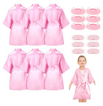 6/5/1Pcs Spa Party Robes Kimono Robe for Girls Silk Satin Kids Bathrobe Birthday Squad Robes Flower Slumber Robe Party Supplies