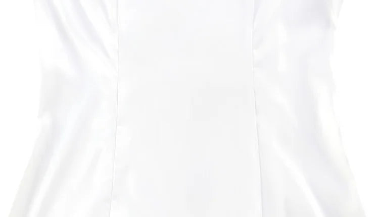 Ahagaga Eelgant Mini Dresses For Women Solid Long Flare Sleeves Turtleneck Sheath Satin Fashion Split Party Slim Fit Female Robe