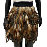 Festival Faux Feather Skirt Punk Gothic Style Hand-Stitched Design Stage Performance Punk Gothic Mini Short Skirt