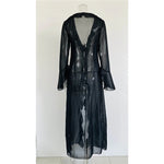 New Sexy V Neck Ruffled Long Sleeve Chiffon Tunic Beach Cover Up Cover-ups Beach Dress Beach Wear Beachwear Female Women V5976