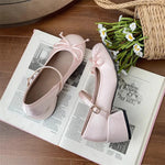 2025 spring cute sweet Bowknot Mary Janes for Womenvintage Silk Med Heelspumps LadiesBanquet Wedding Single Shoes Mujer