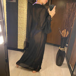 New Sexy V Neck Ruffled Long Sleeve Chiffon Tunic Beach Cover Up Cover-ups Beach Dress Beach Wear Beachwear Female Women V5976