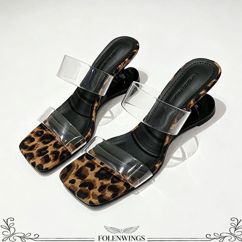 Y2K PVC Transparent Designer Sandals Women Shoes Slip On Hollow Wedge Slide Mules Beach Vacation 6cm Comfortable Walking Heels