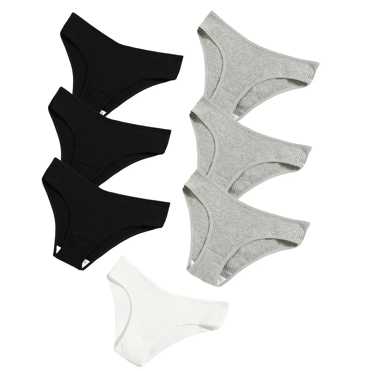 7Pcs/Set Cotton Panties Low Rize Panties For Women Breathable Underwear Female Underpants Sexy Lingerie V-waist Briefs M-2XL