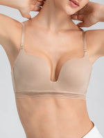 Sexy French lingerie for women without steel rings Push-up bra with a U-back design for enhanced support and an open-back