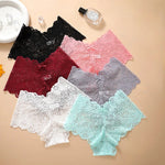 Women's Briefs Sexy Lace Mesh Panties Perspective Underwear Low Waist Solid Color Briefs Breathable Intimates Female Lingerie