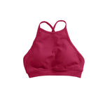 NCLAGEN Dynamic High Neck Backless Sports Bra Support Back Cross Fitness Underwear Push-up Gym Clothes Workout Sports Tank Top