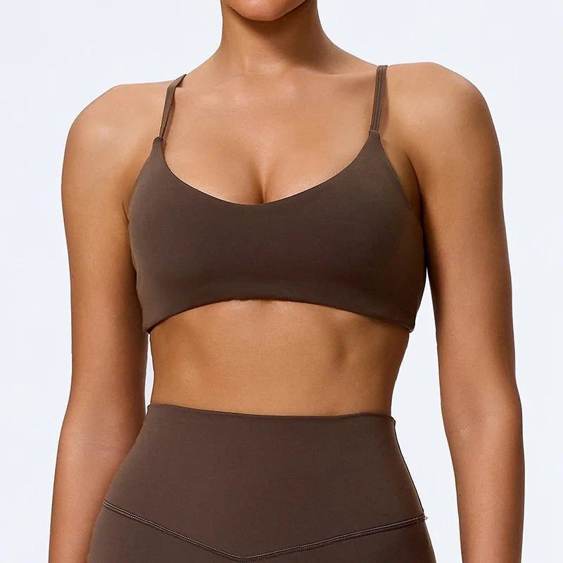Hearuisavy Summer Super-Soft Women Quick Drying Sports Bra Breathable Gym Workout Top Fitness Underwear Push Up Running Yoga Top