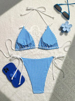 Sexy Micro Bikini 2024 Gingham Print Swimsuit Female Swimwear Women Strings Thong Bikinis Set Bather Beachwear Bathing Suit Pool