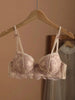 Antique French Lace Underwire Bra | Retro Petite Deep V Plunge Set | Summer Non-Padded Lingerie | Sexy Bridal Push Up Effect