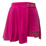 Harajuku Punk Gothic Hot Pink High Waist Mini Skirts Women Sexy Patchwork Bandage Pleated Skirt Harajuku Streetwear Ladies Skirt