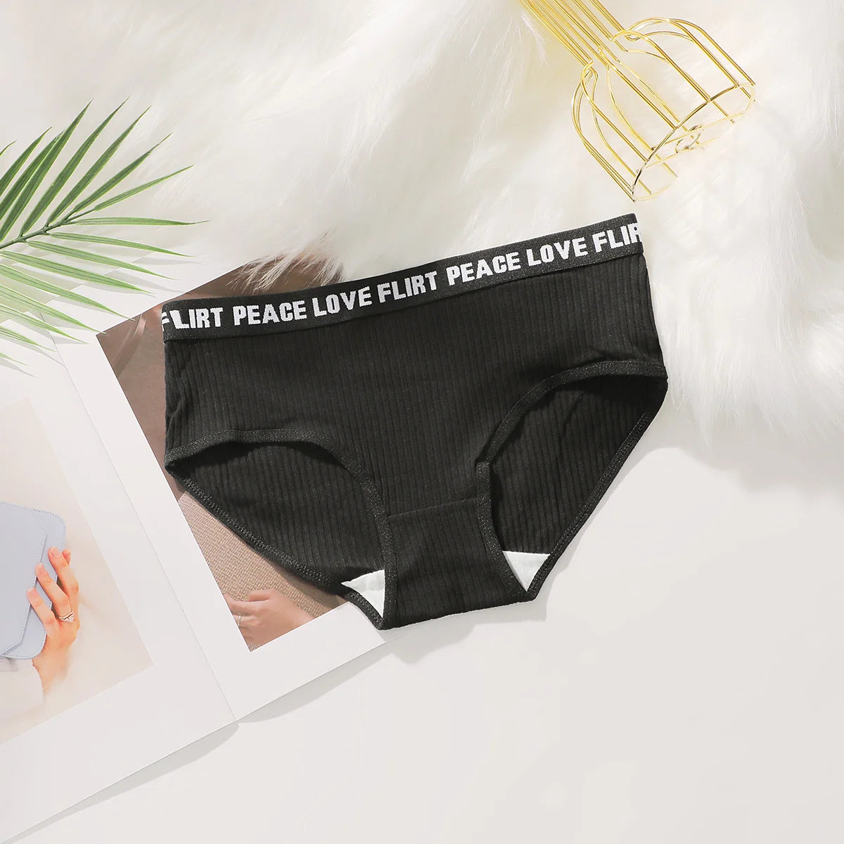 Women's High Waist PantiesLetter Elastic Waistband Soft Ribbed Fabric Comfortable Briefs for Daily Wear women bra K2809