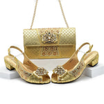 Doershow nice African Shoes And Bag Matching Set With BLUE Hot Selling Women Italian Shoes And Bag Set For WeddingHFG1-1